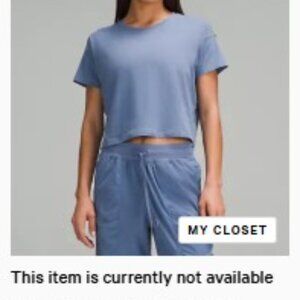 Lululemon Cropped T-Shirt Oasis Blue Size 6 Athleisure